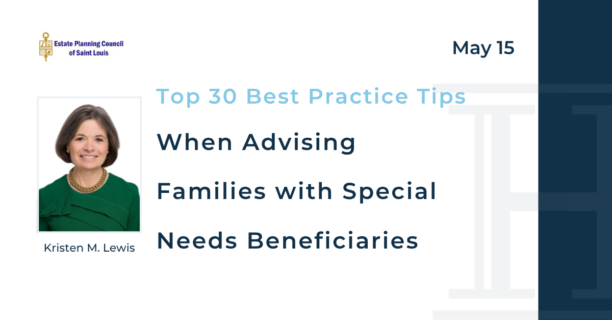 Kristen M. Lewis to Speak at Estate Planning Council of St. Louis